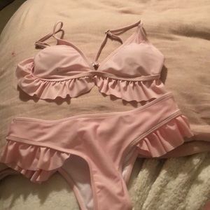 Plush pink bikini